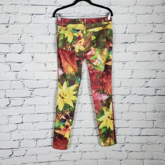 Alice + Olivia Floral Butterfly Print Skinny Jeans - Picture 2 of 8